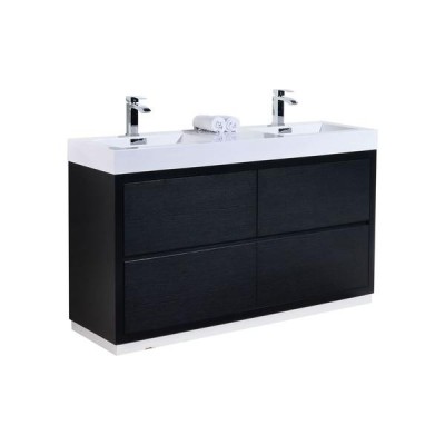 60 Inch New style Black Double Sink Bathroom Vanity