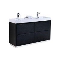 60 Inch New style Black Double Sink Bathroom Vanity