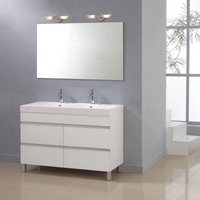 60" MDF Material European Modern  Double Sink Bathroom Vanity