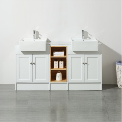 48 inch European style solid wood floor standing bathroom cabinet with vessel sink