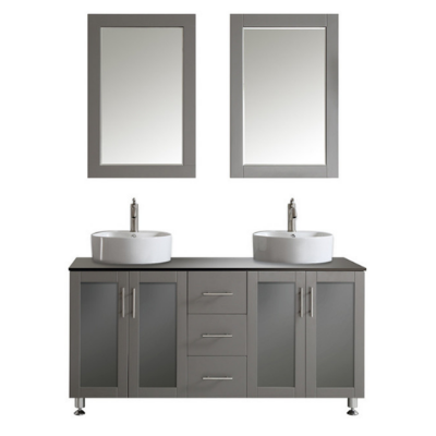 24 inch fashion bathroom vanities with glass wash basin