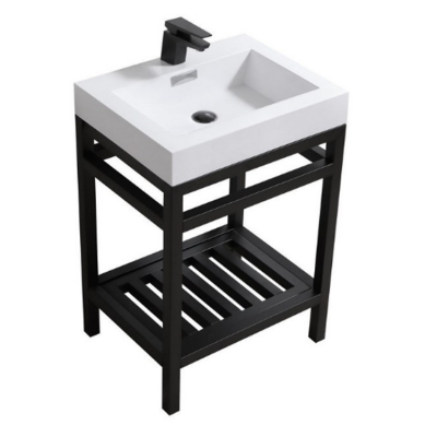 Modern Stainless Steel Bathroom Vanity with Ceramic Basin