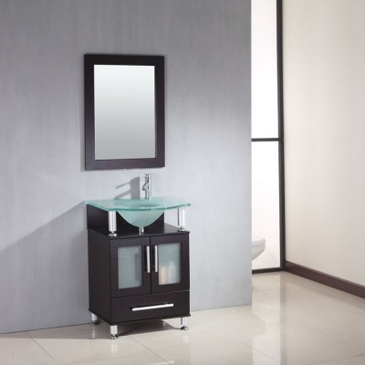 Single Basin Floor Standing Solid Wood Bathroom Vanity