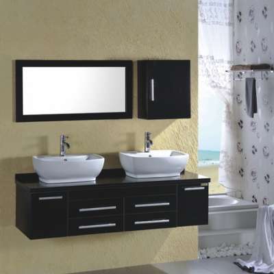 double basin bathroom furniture set high gloss