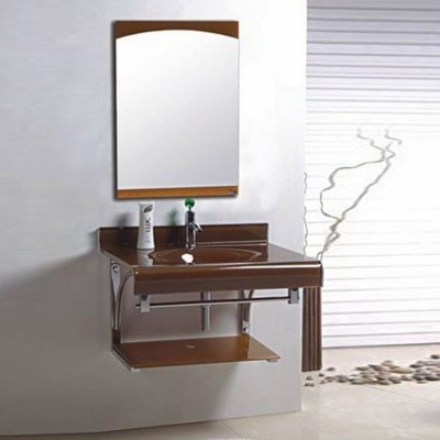 2018 Simple Design Wall Mounted Glass Bathroom Vanity In Cheap Price