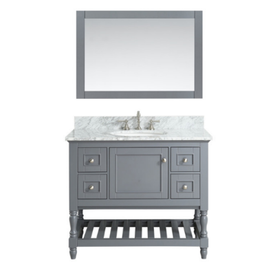 Silvia Hotel Bathroom Sink Vanity with White Marble Top