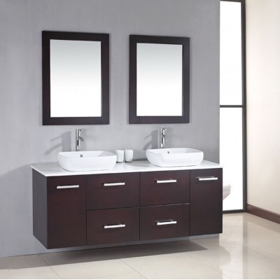 2018 Hot Selling Wall-mounted Bathroom Vanity With Double Basin