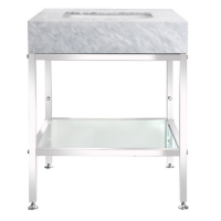 30'' Stainless steel  bathroom vanity with marble countertop