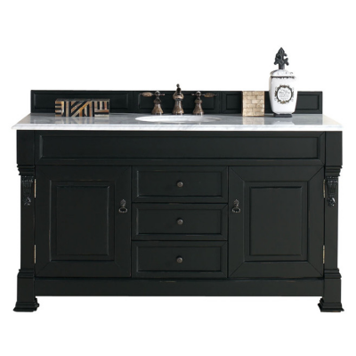 Simple hardware bathroom vanity  in black