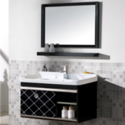 Home bathroom vanity cabinet with resin basin