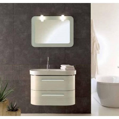 2018 New Style  PVC Environmental-friendly Material Bathroom Cabinet With Mirror