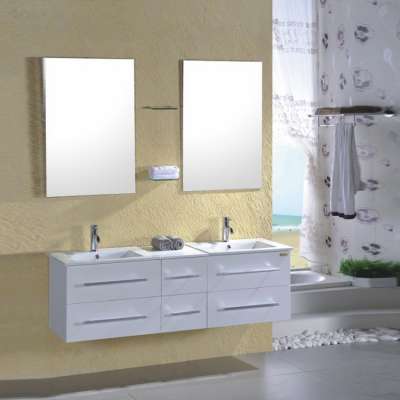 59" hang white double sink bathroom furniture