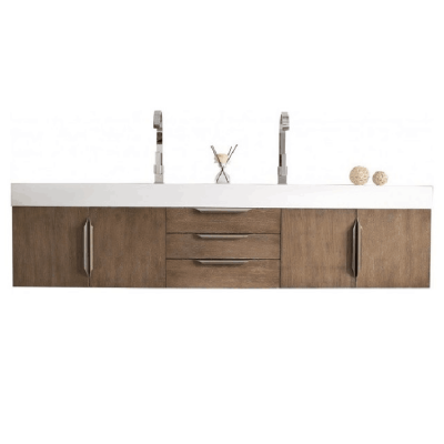 72' Double Sink Wall Mounted Solid Wood Bathroom Vanity